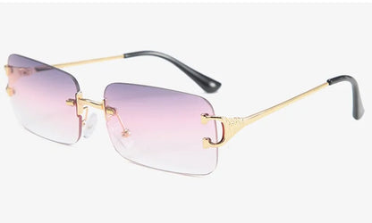 Rimless Rectangular Sunglasses