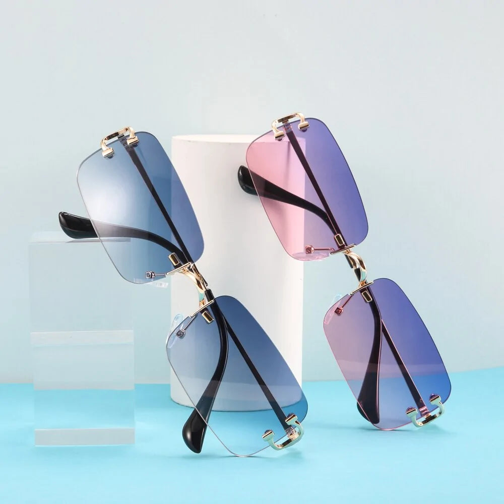 Rimless Rectangular Sunglasses