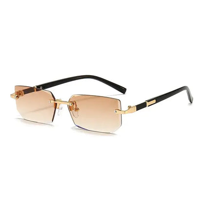 Rimless Sunglasses Rectangle Fashion