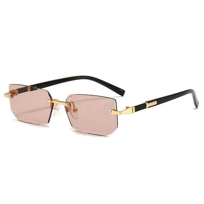 Rimless Sunglasses Rectangle Fashion